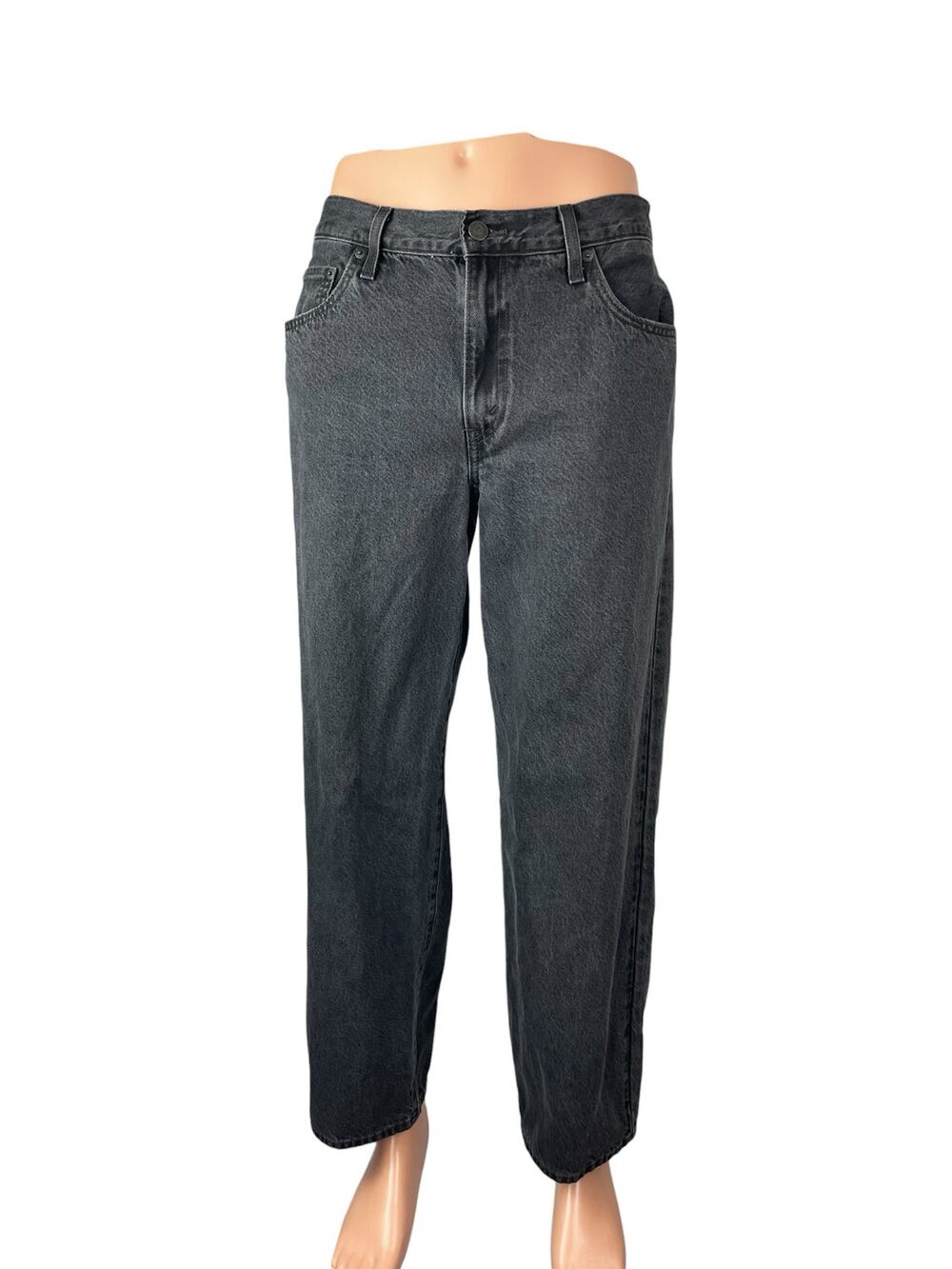 Levi's Ribcage Men's Black Washed Mid Rise Straight Leg Denim Jeans Size 29